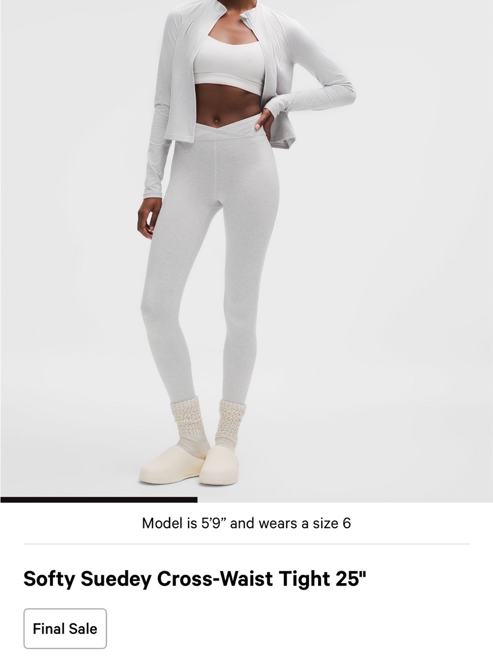 lululemon athletica Softy Suedey Cross-Waist Tights — White